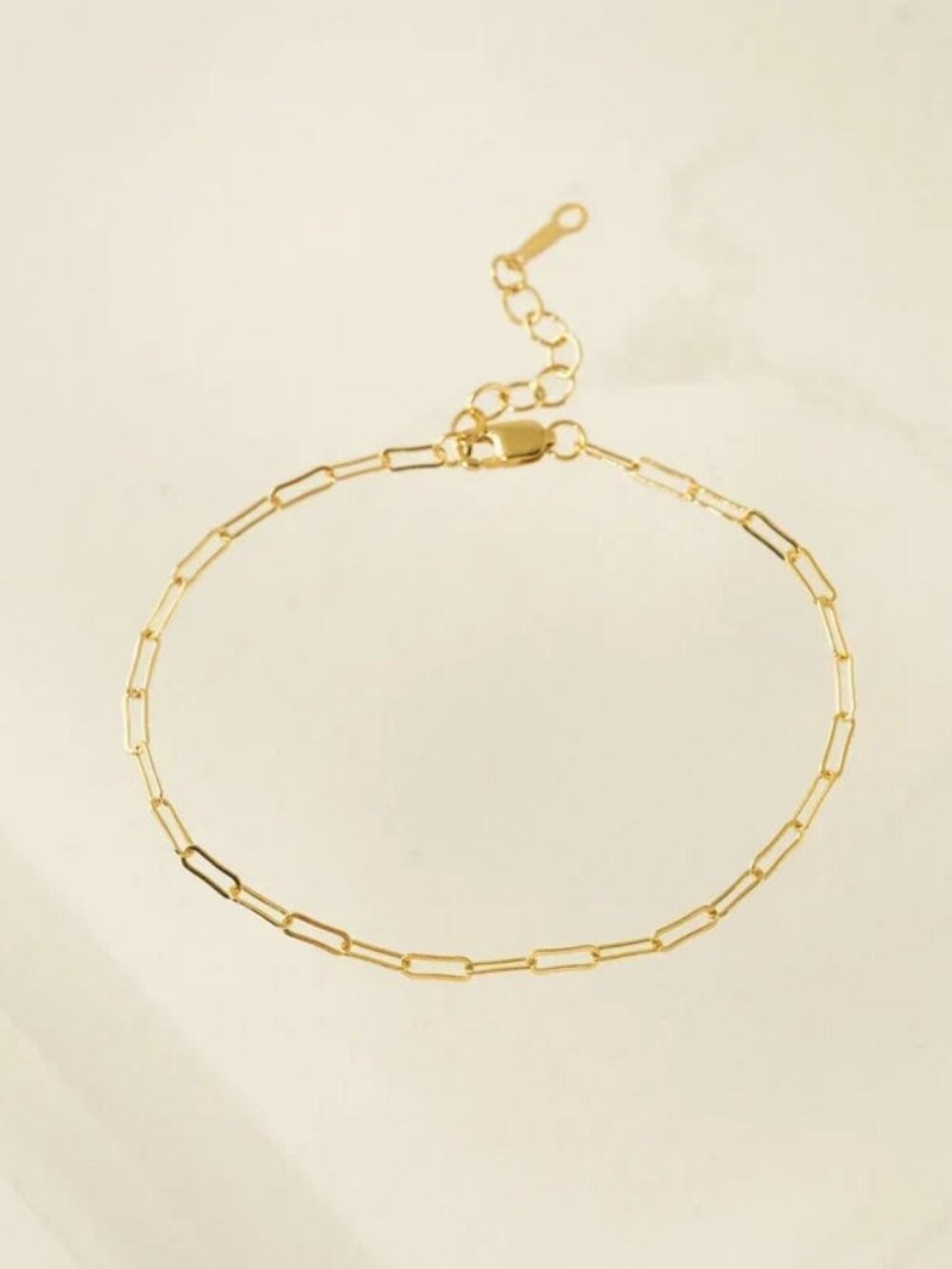 Paperclip Chain Gold-Filled Anklet - Gold